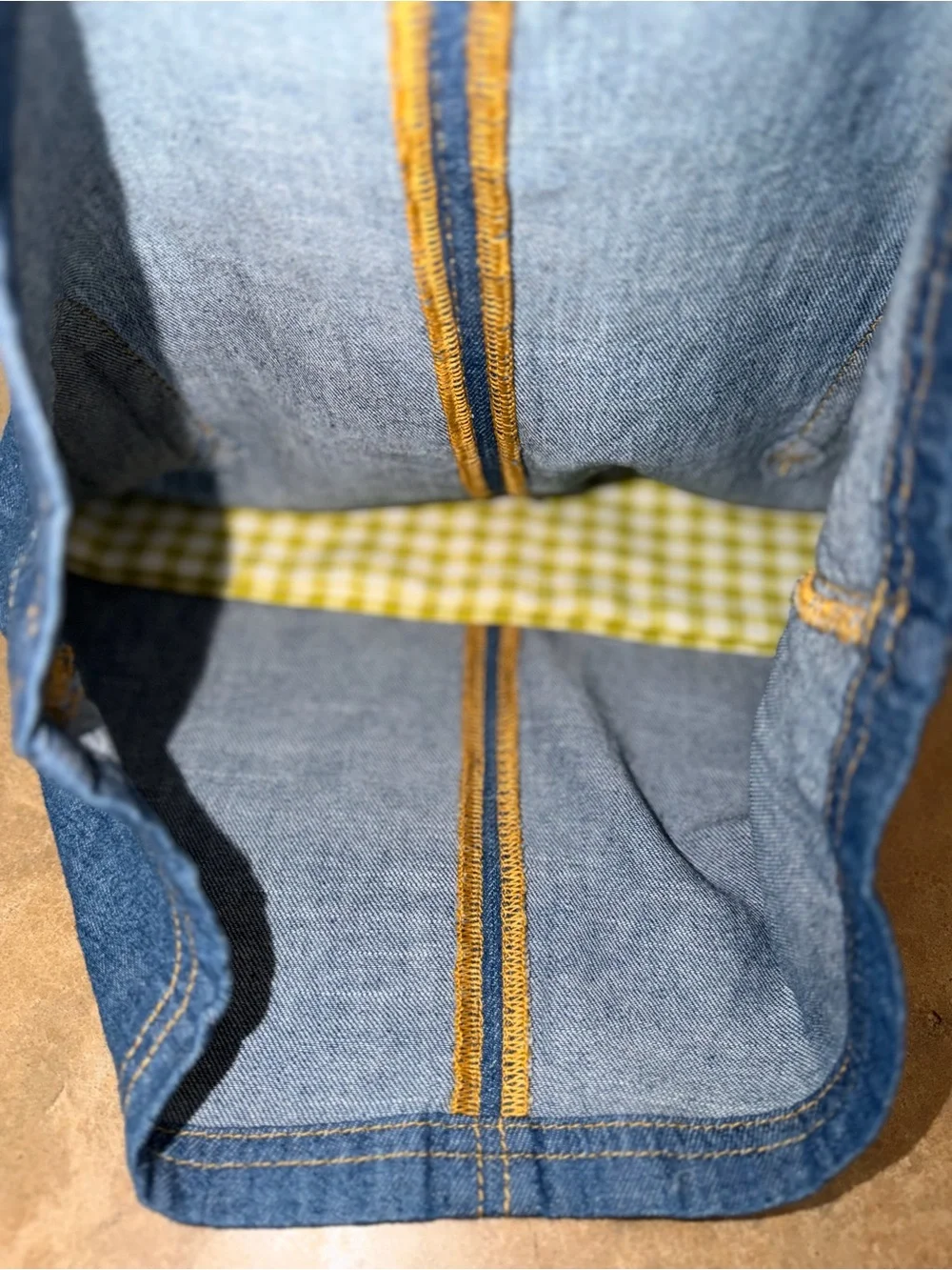 NWT Old Navy 2T Denim Jumper Dress & Green Gingham Tee 2-Piece Set